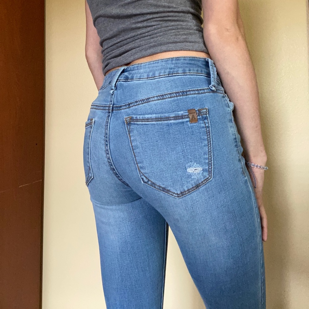 Special A medium wash ripped skinny jeans
